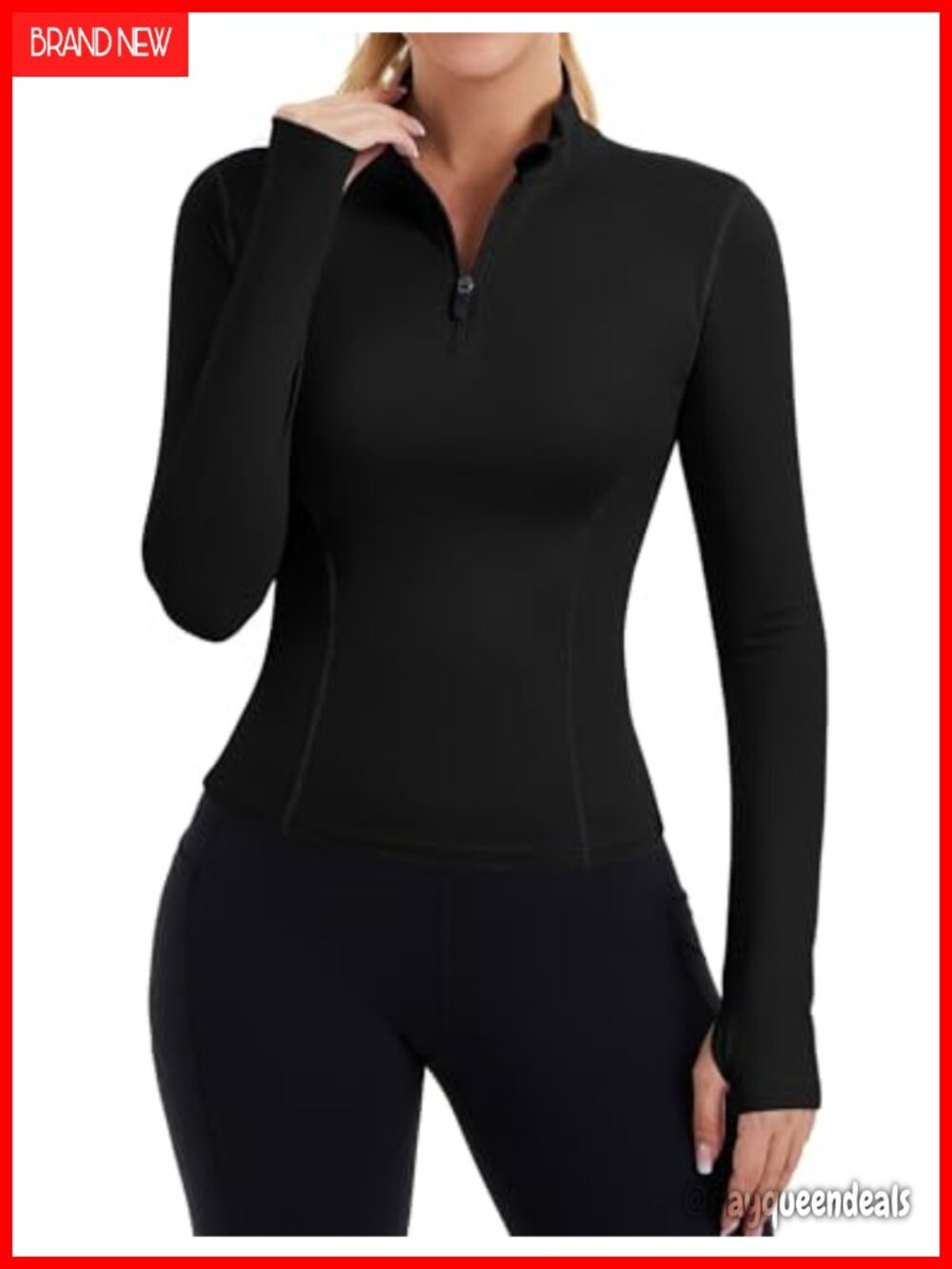 Women's Long Sleeve Quarter Zip Crop Workout Top